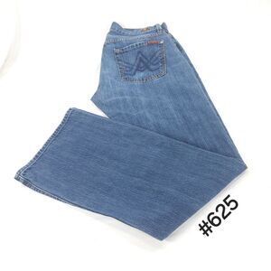 7 For All Mankind Blue Straight Leg Denim